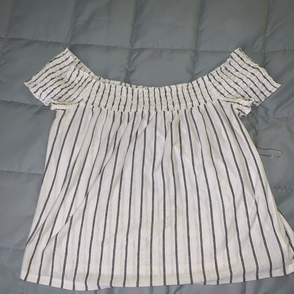 American Eagle Stripped Off The Shoulder Top